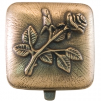 Grableuchte mit Rose, Bronze