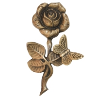 Ornament Rose mit Schmetterling